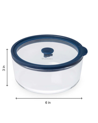 Dubblin Elegance Borosilicate Glass Serving Dish Container Round