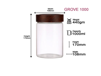 Dubblin Grove Borosilicated Glass Storage Containers with Wooden Lid