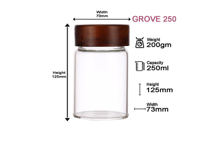 Dubblin Grove Borosilicated Glass Storage Containers with Wooden Lid
