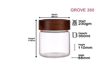 Dubblin Grove Borosilicated Glass Storage Containers with Wooden Lid