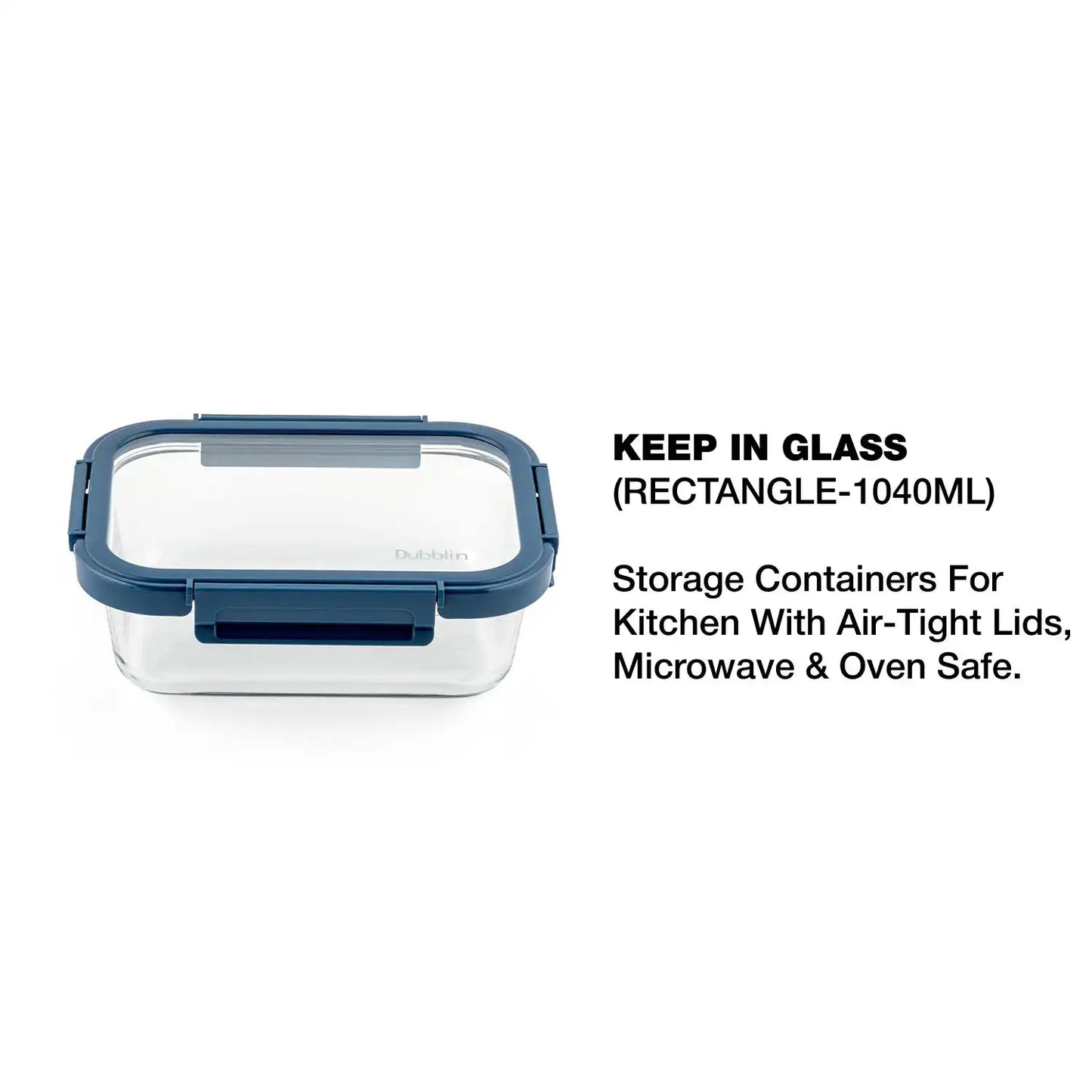 Dubblin Borosilicate Glass Container Rectangle with Glass Lid