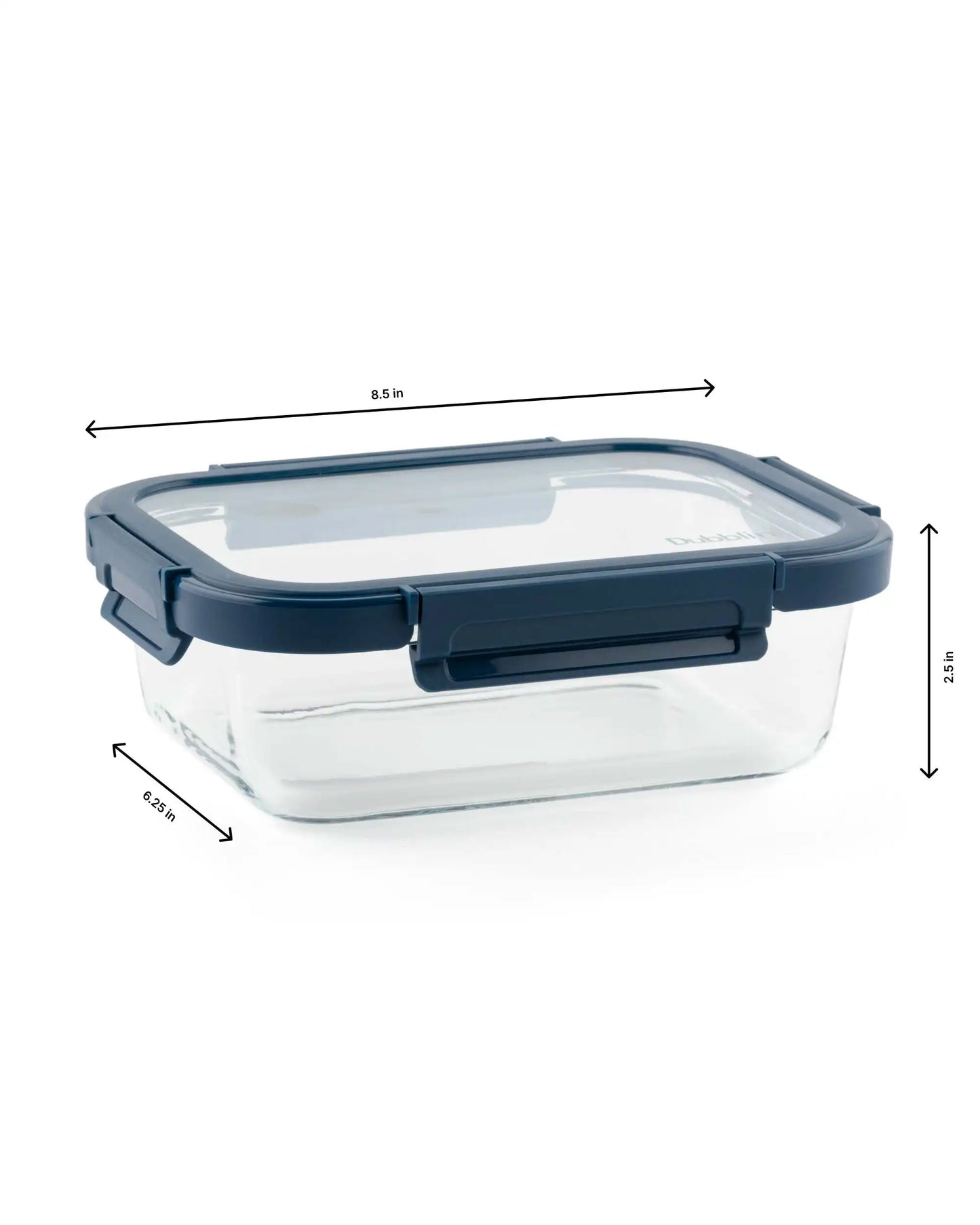 Dubblin Borosilicate Glass Container Rectangle with Glass Lid
