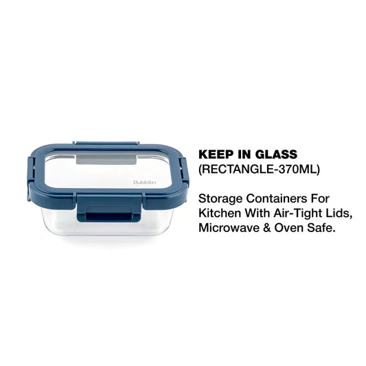 Dubblin Borosilicate Glass Container Rectangle with Glass Lid