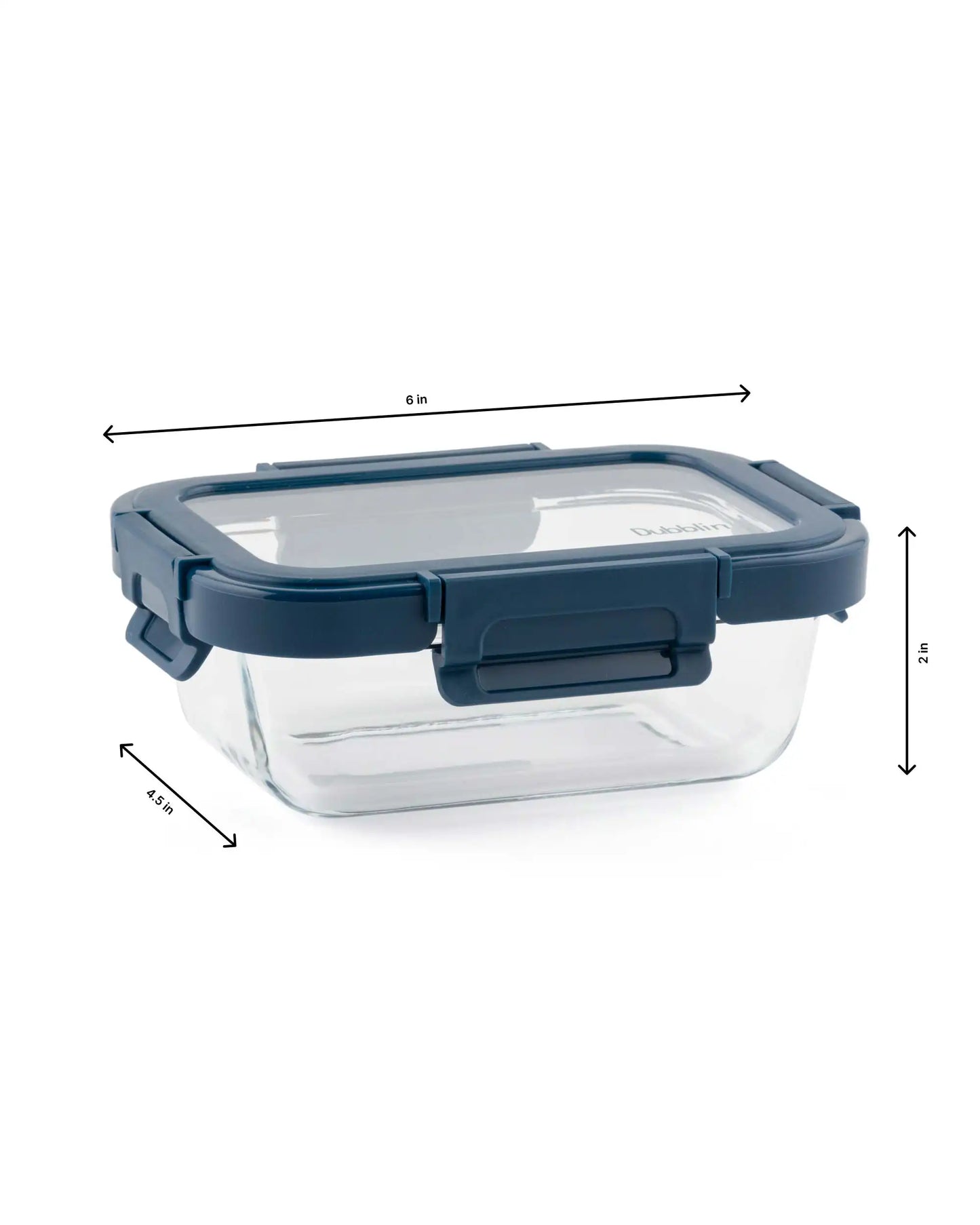 Dubblin Borosilicate Glass Container Rectangle with Glass Lid