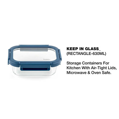 Dubblin Borosilicate Glass Container Rectangle with Glass Lid