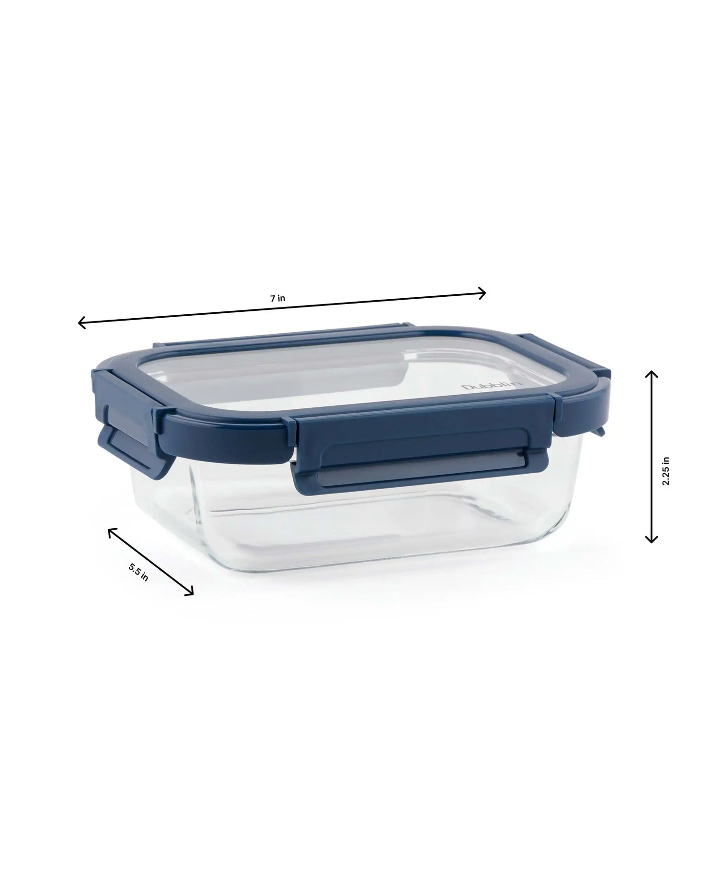 Dubblin Borosilicate Glass Container Rectangle with Glass Lid