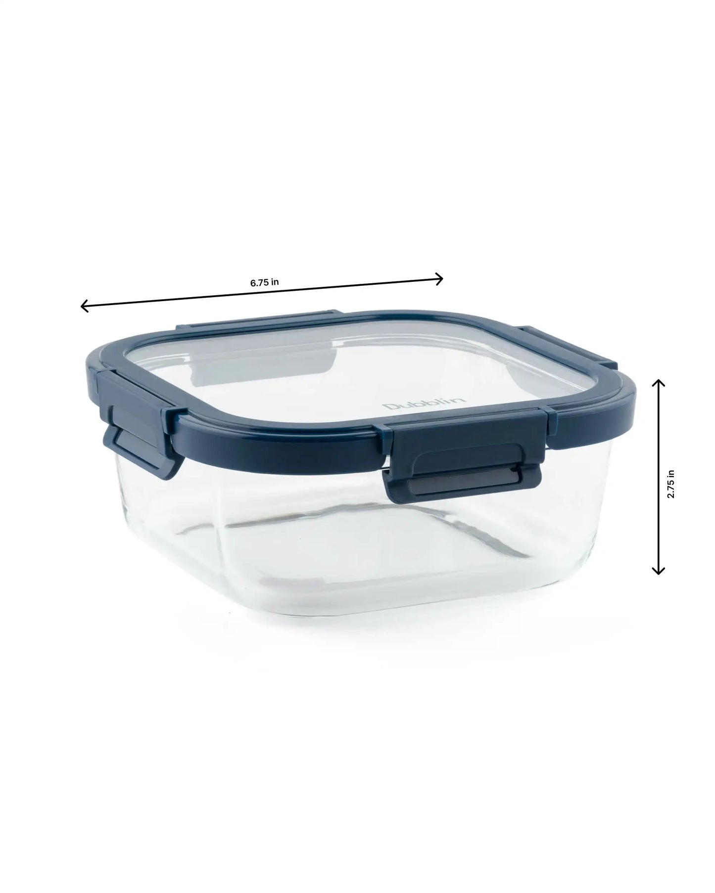 Dubblin Borosilicate Glass Container Square with Glass Lid