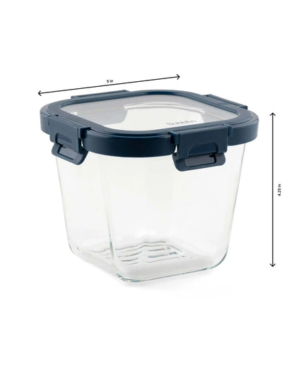 Dubblin Borosilicate Glass Container Square with Glass Lid