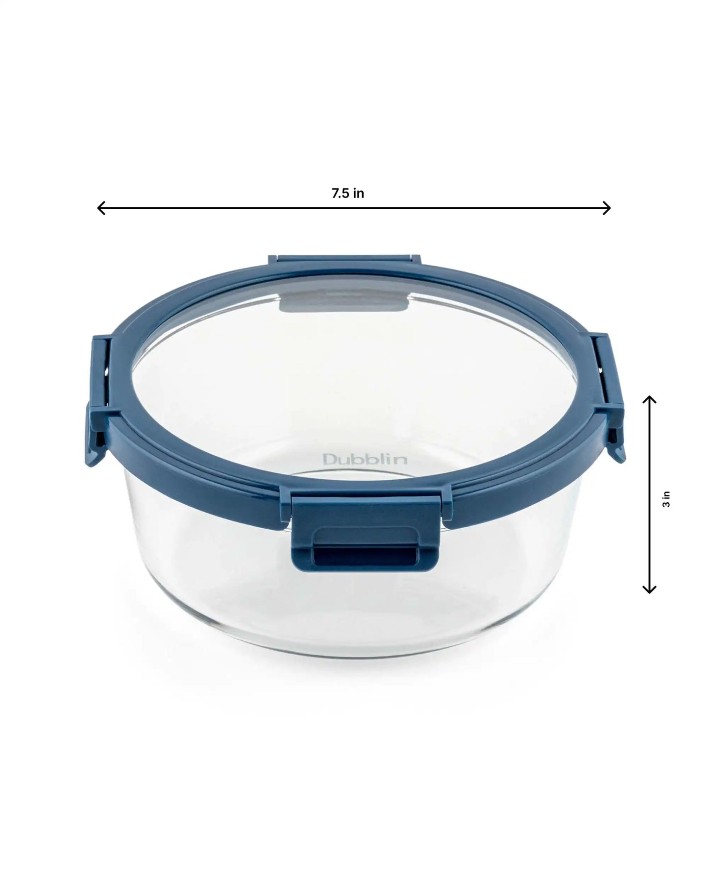 Dubblin Borosilicate Glass Container Round with Glass Lid