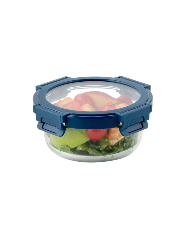 Dubblin Borosilicate Glass Container Round with Glass Lid