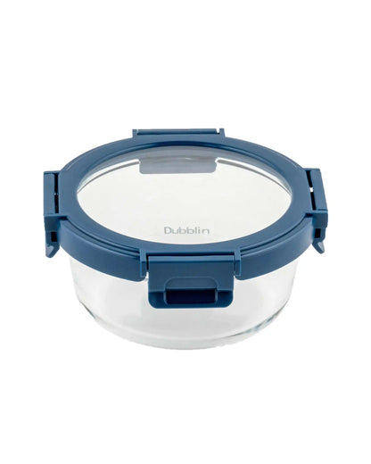 Dubblin Borosilicate Glass Container Round with Glass Lid