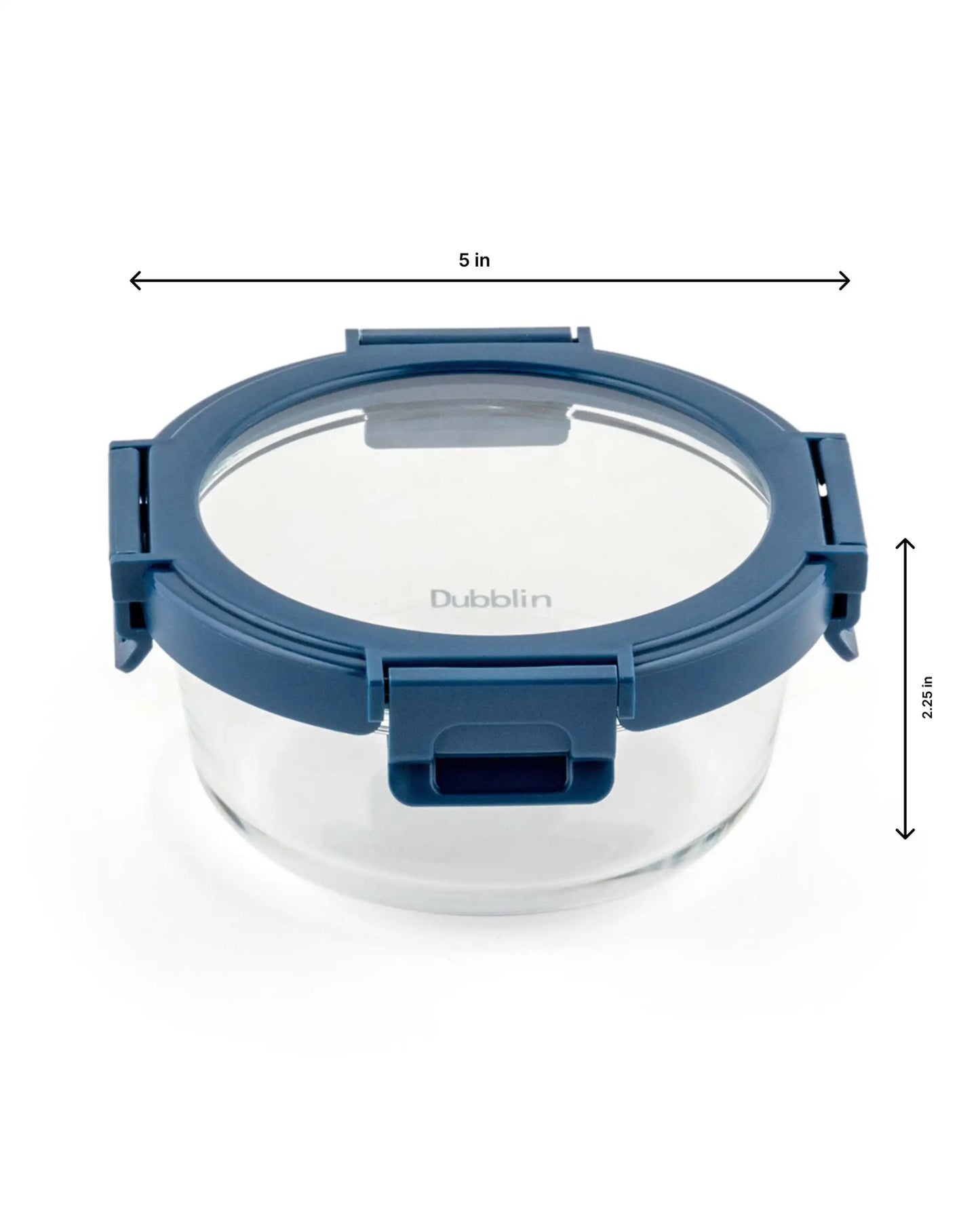Dubblin Borosilicate Glass Container Round with Glass Lid