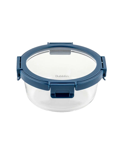 Dubblin Borosilicate Glass Container Round with Glass Lid
