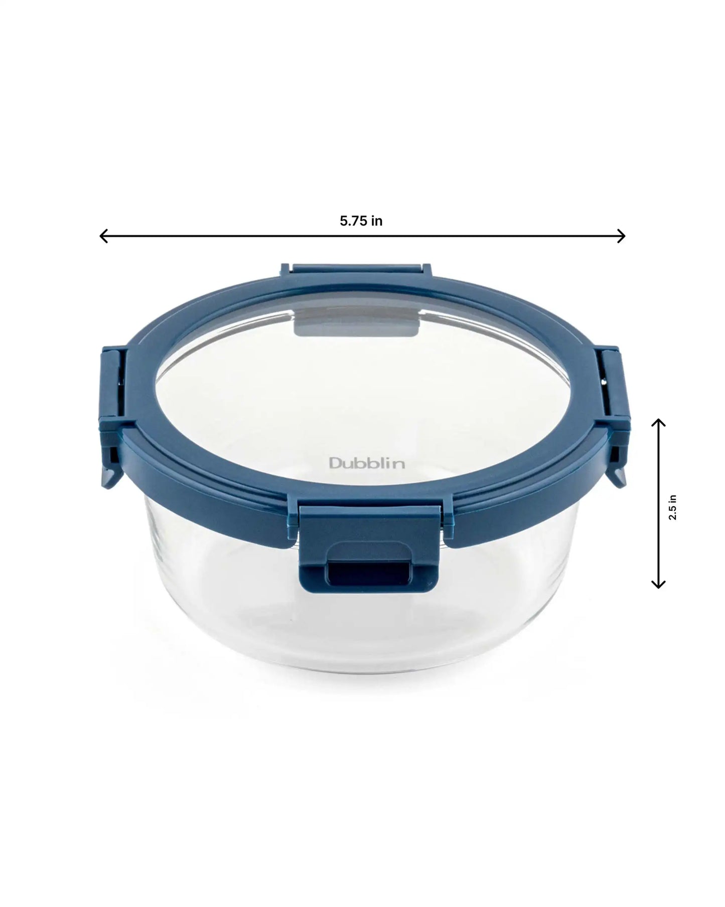 Dubblin Borosilicate Glass Container Round with Glass Lid