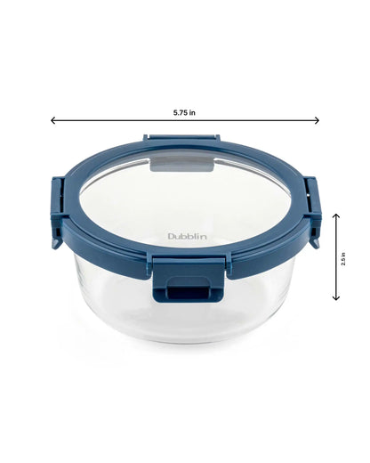 Dubblin Borosilicate Glass Container Round with Glass Lid
