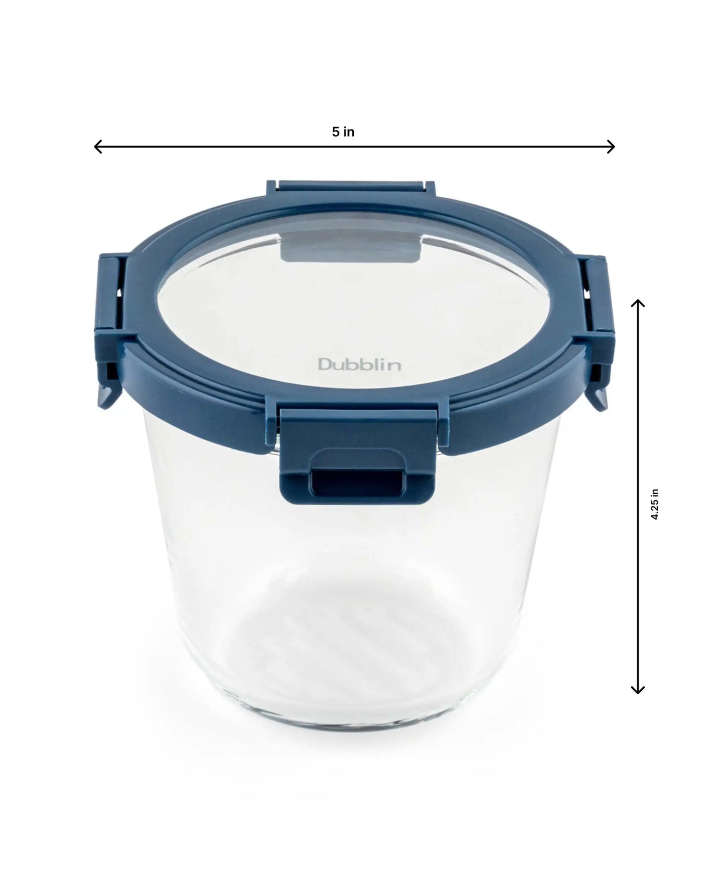 Dubblin Borosilicate Glass Container Round with Glass Lid