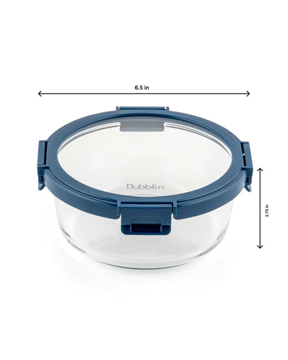 Dubblin Borosilicate Glass Container Round with Glass Lid