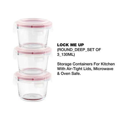 Dubblin Borosilicate Glass Containers Set of 3