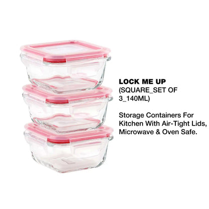 Dubblin Borosilicate Glass Containers Set of 3