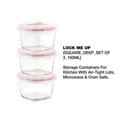 Dubblin Borosilicate Glass Containers Set of 3