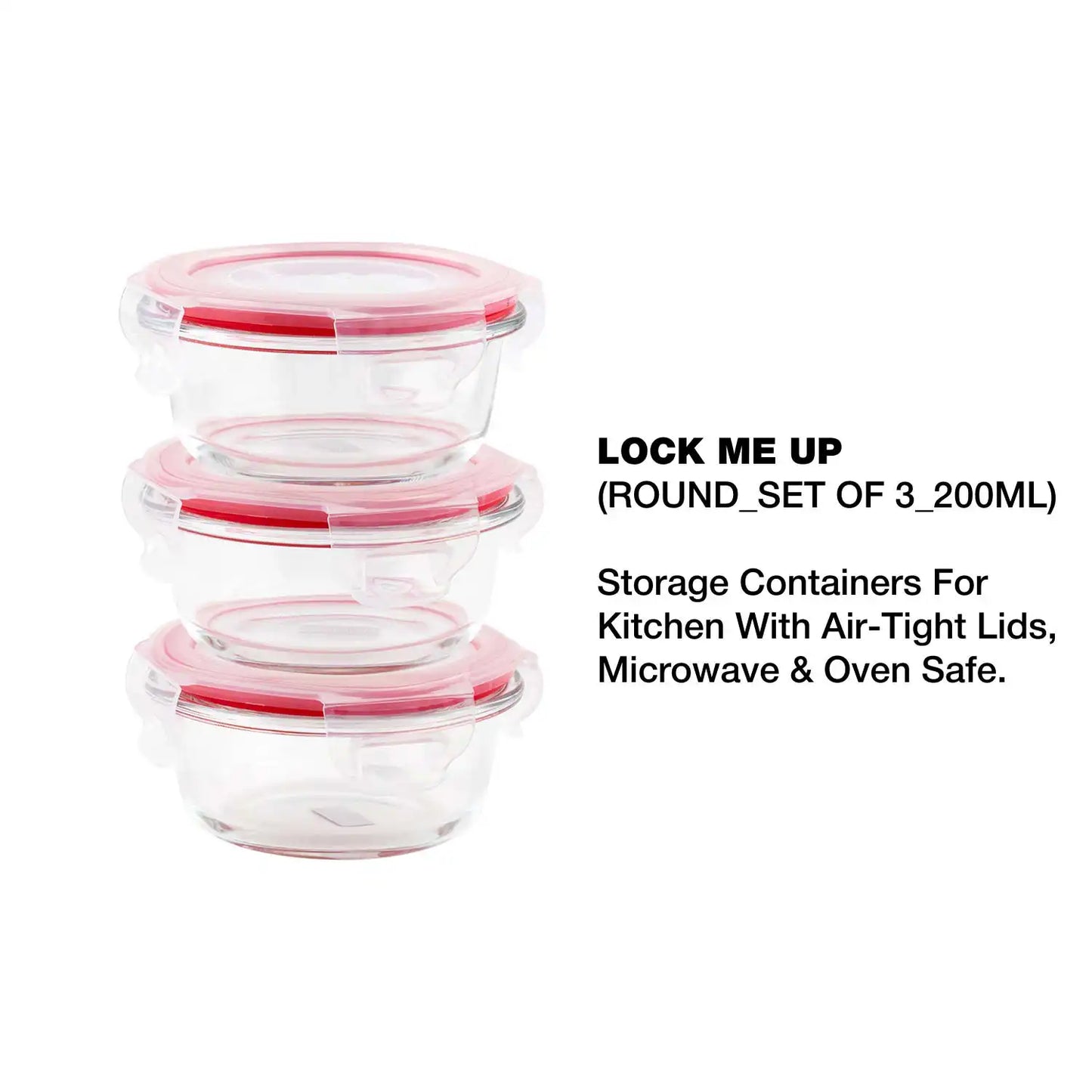 Dubblin Borosilicate Glass Containers Set of 3