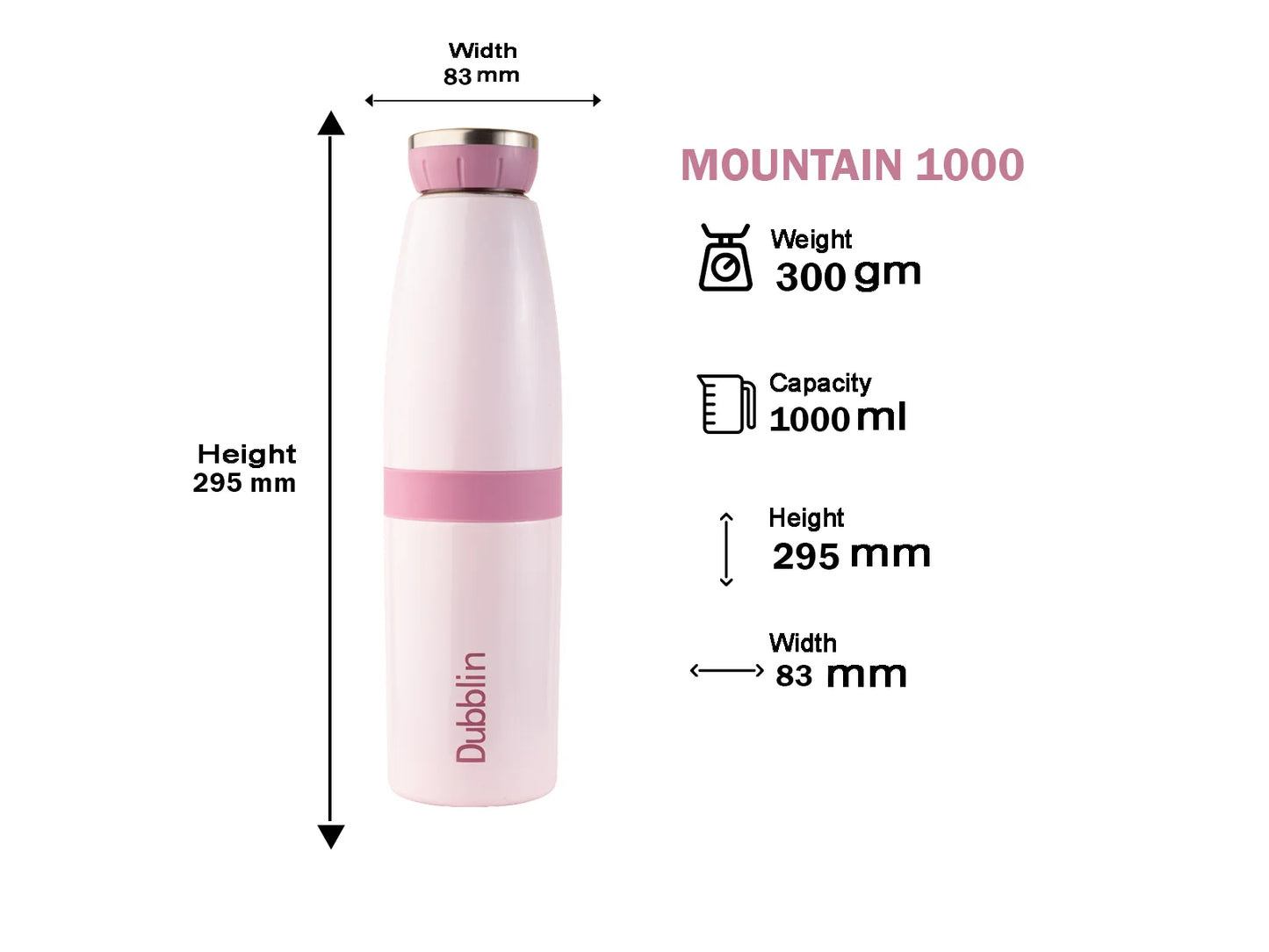 Dubblin Mountain 1000 Stainless Steel Bottle