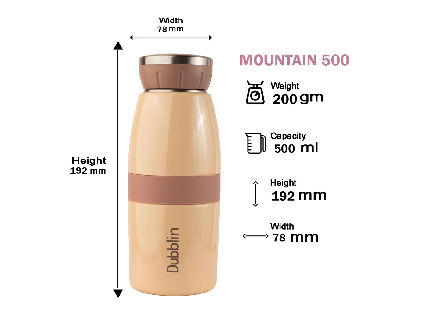 Dubblin Mountain 500 Stainless Steel Bottle