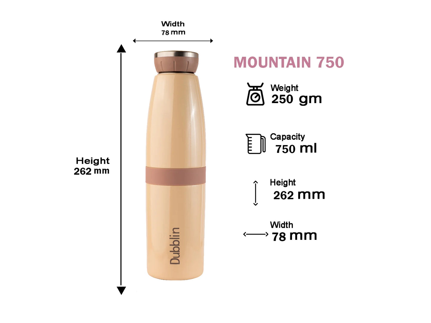 Dubblin Mountain 750 Stainless Steel Bottle