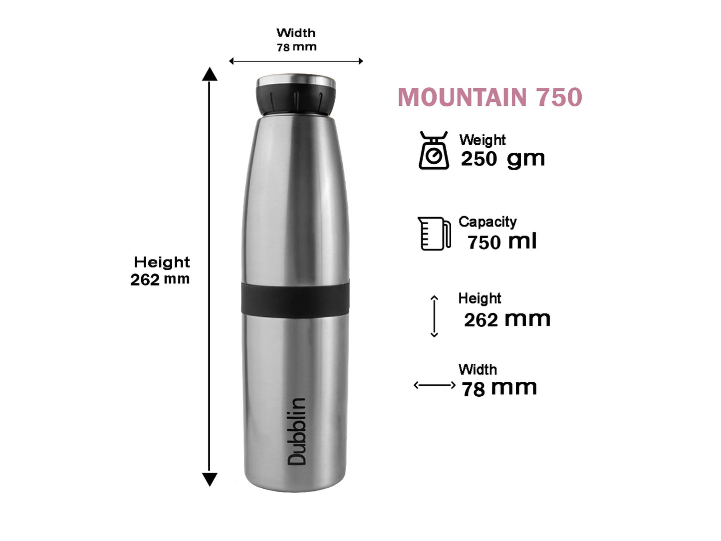 Dubblin Mountain 750 Stainless Steel Bottle