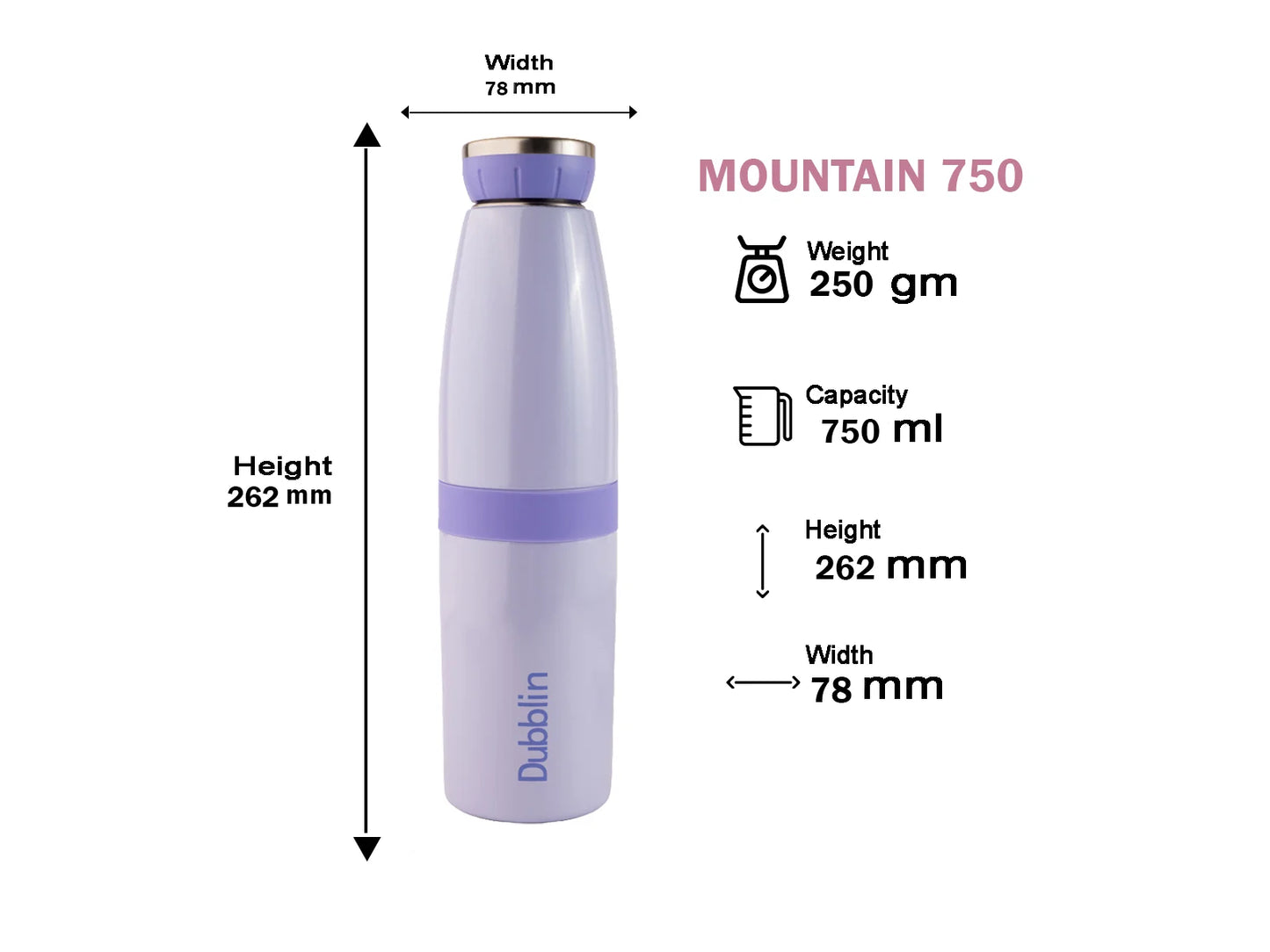 Dubblin Mountain 750 Stainless Steel Bottle