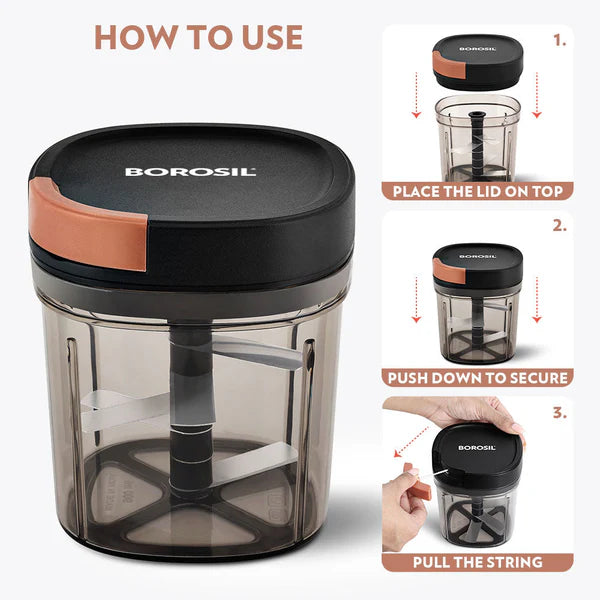 Borosil EasyPull Chopper - 600ml & 900ml