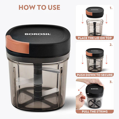 Borosil EasyPull Chopper - 600ml & 900ml