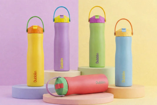 Dubblin Fancy 500 Thermal Vacuum Insulated Bottle with Straw