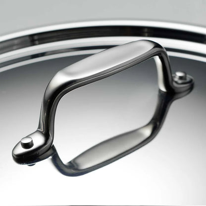 Tramontina Fusao Deep Sauté Pan with SS Lid (24cm) Tri-Ply Clad Stainless Steel Ceramic Coated