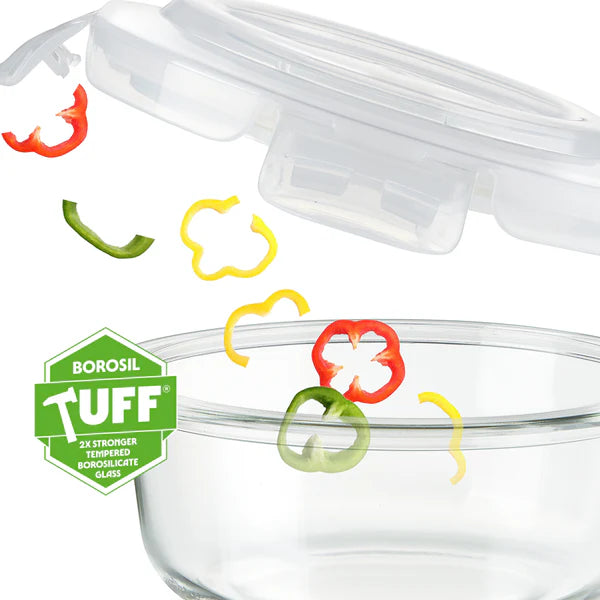 Borosil Glass Lunch Set Vertical with 3 Containers with Bag