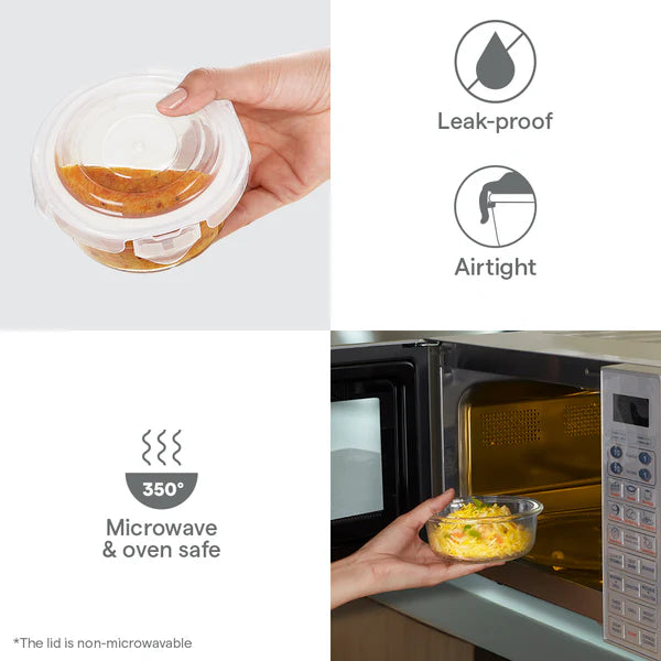 Borosil Glass Lunch Set Vertical with 3 Containers with Bag