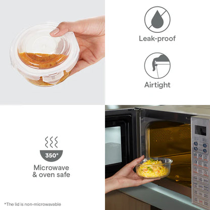 Borosil Glass Lunch Set Vertical with 3 Containers with Bag