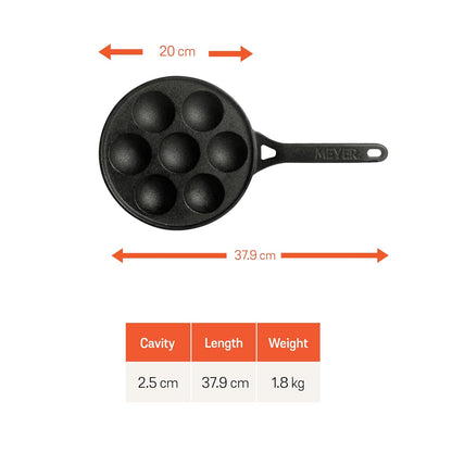 Meyer Cast Iron Appam Pan 20cm