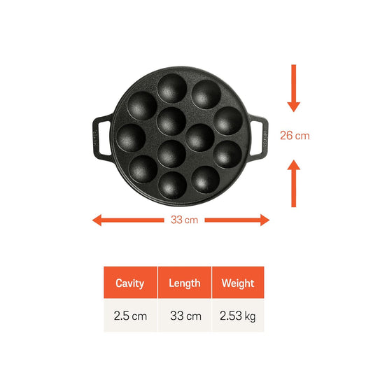 Meyer Cast Iron Appam Pan Two Side Handle