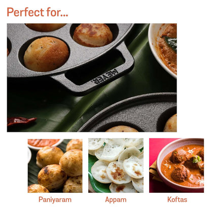 Meyer Cast Iron Appam Pan Two Side Handle