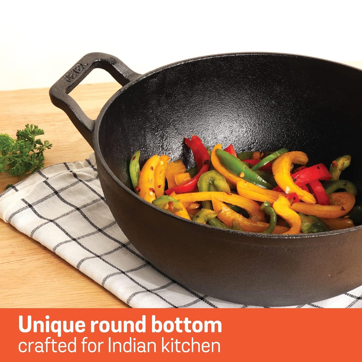 Meyer Cast Iron Deep Frying Kadai without Lid 24cm