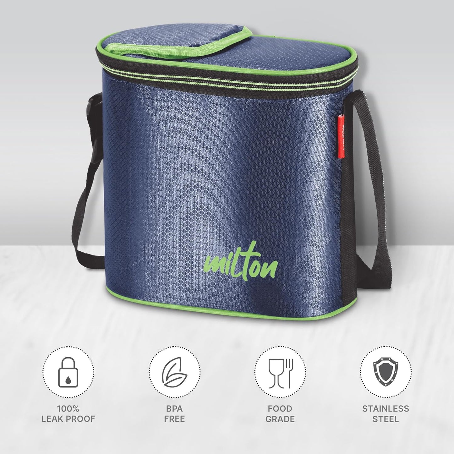 Milton Arista Microwavable Lunch Set with Unisteel Bottle (Inside Stainless Steel Outside Plastic)