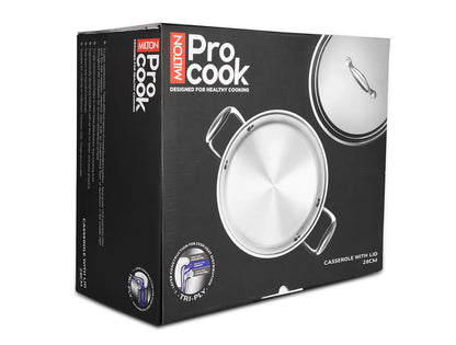 Milton Procook Tri-Ply Steel Casserole with Stainless Steel Lid