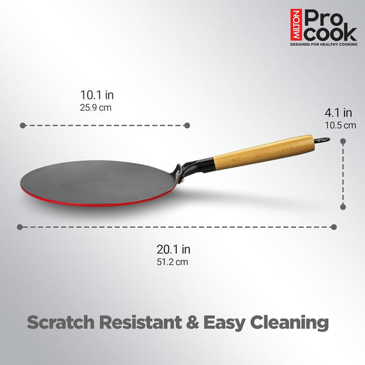 Milton Procook Cast Iron Concave Tawa with Enamel Coating