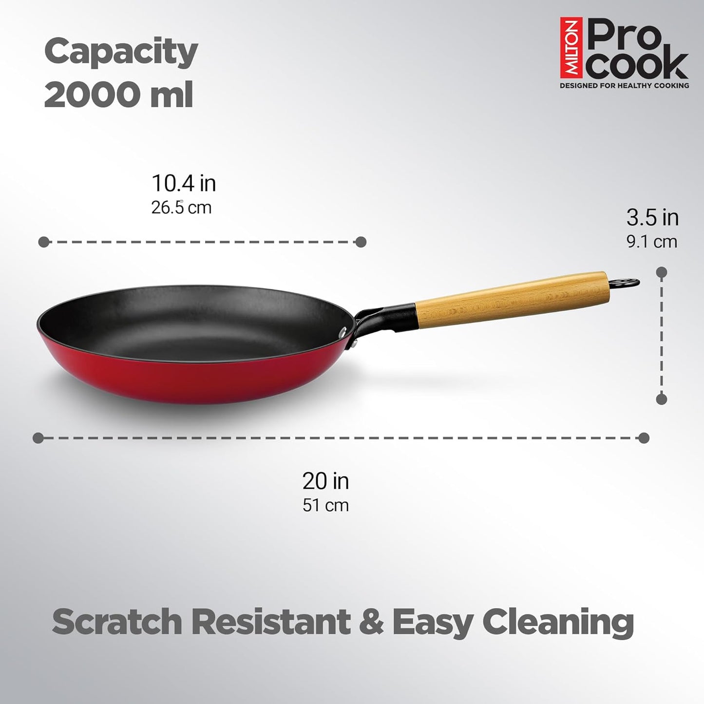 Milton Procook Cast Iron Fry Pan with Enamel Coating