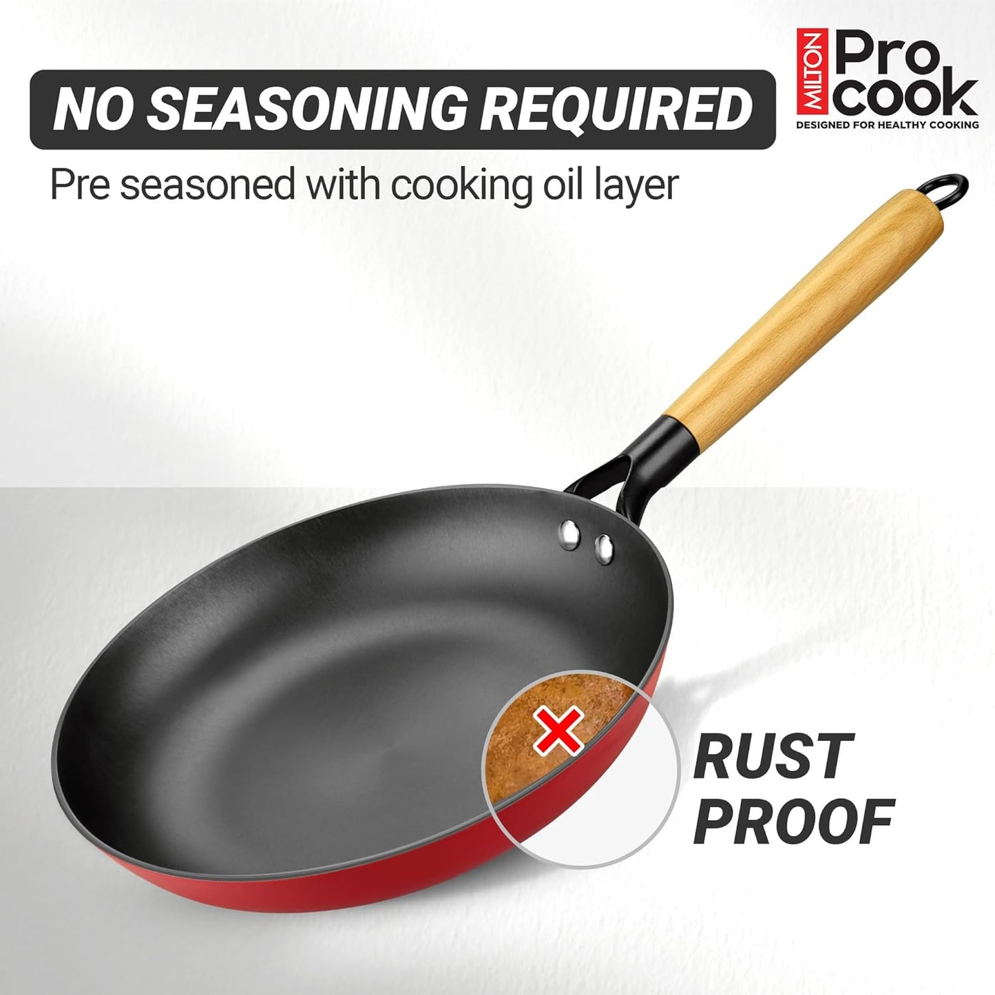 Milton Procook Cast Iron Fry Pan with Enamel Coating