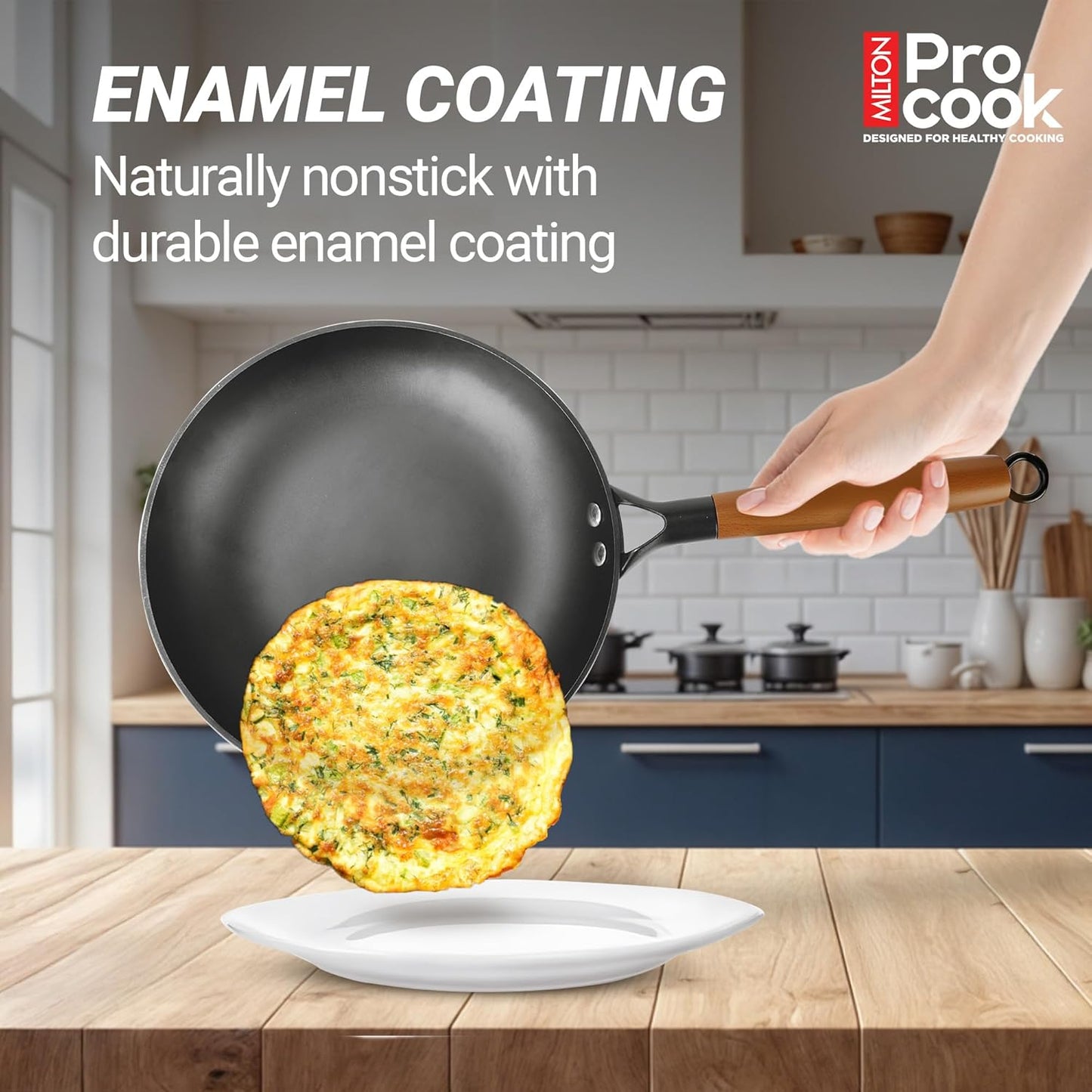 Milton Procook Cast Iron Fry Pan with Enamel Coating