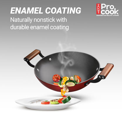 Milton Procook Cast Iron Kadai with Enamel Coating