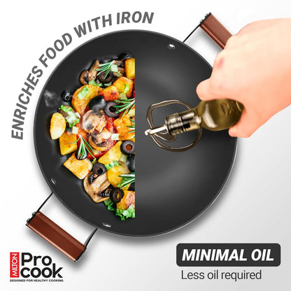 Milton Procook Cast Iron Kadai with Enamel Coating