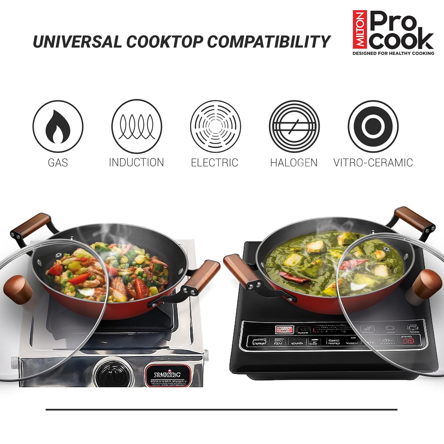 Milton Procook Cast Iron Kadai with Enamel Coating